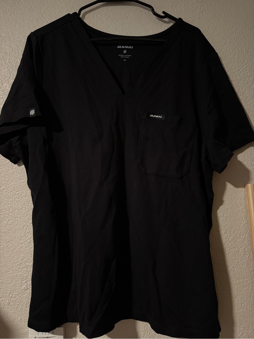 Jaanuu Black V-Neck Pocket Tee